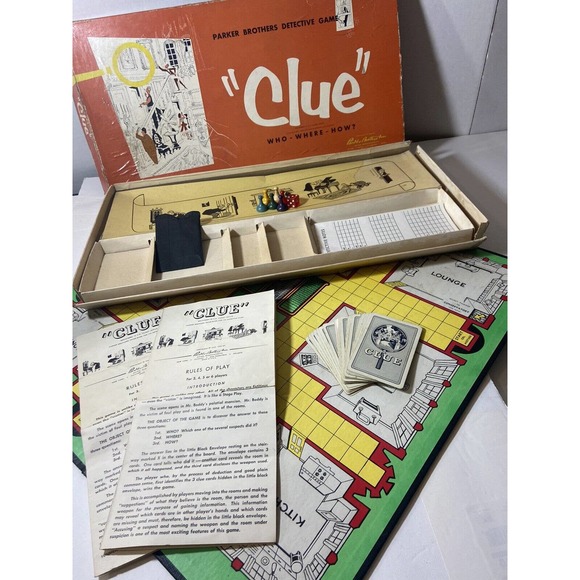 Vintage 1956 Parker Brothers CLUE Board Game Original Box - Picture 12 of 12